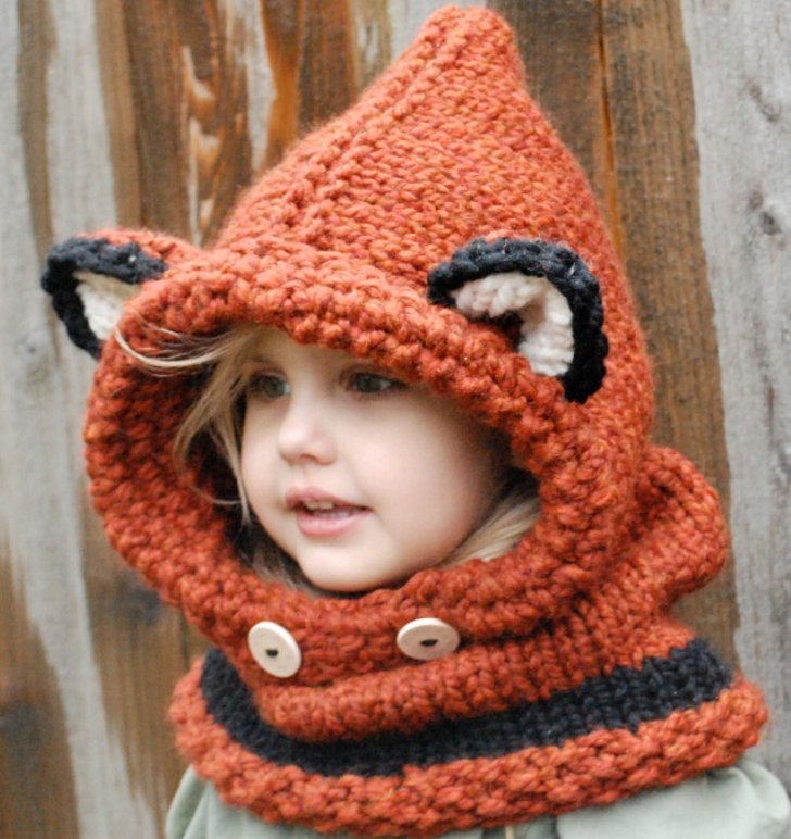 Children's wool knit hat hand-knitted warm earmuffs cape caps - Knitted Hats -  Trend Goods