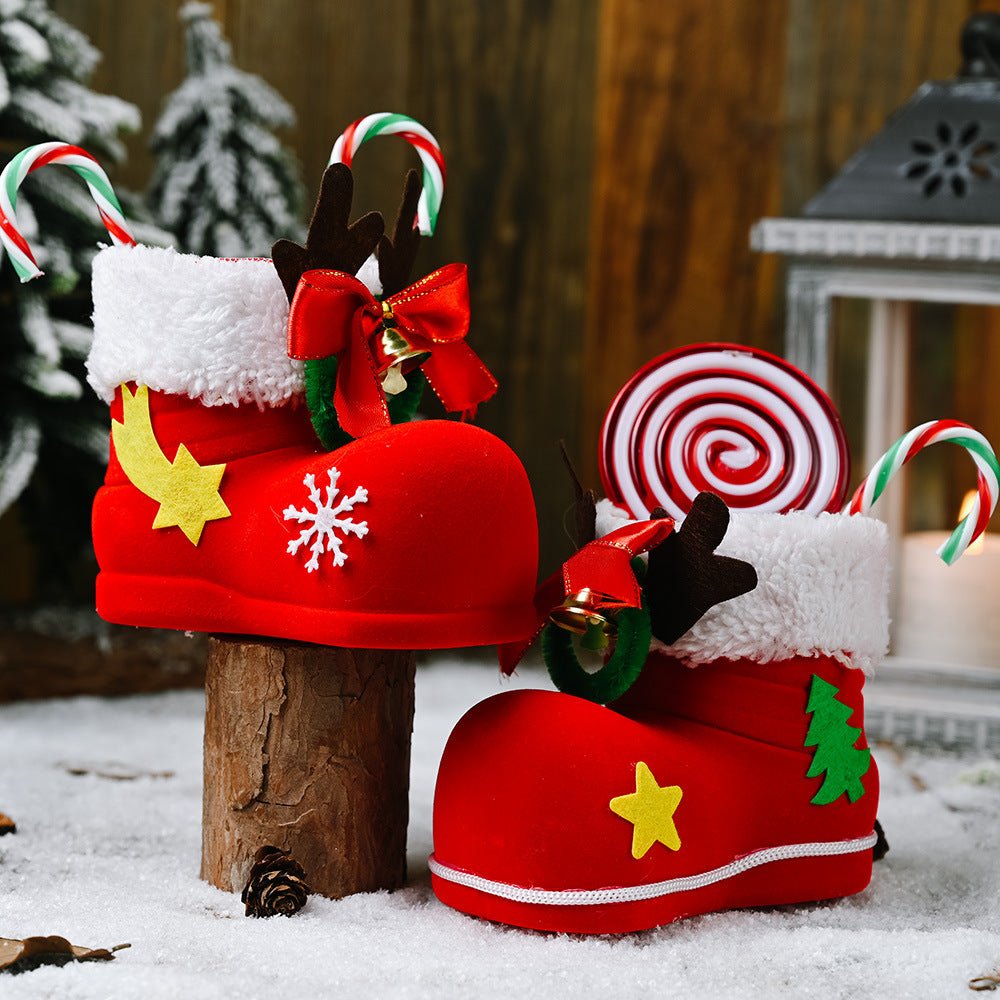 Christmas Decor Santa Boot Shoes Candy Stocking Extra Large Gift Box - Holiday Decorations -  Trend Goods