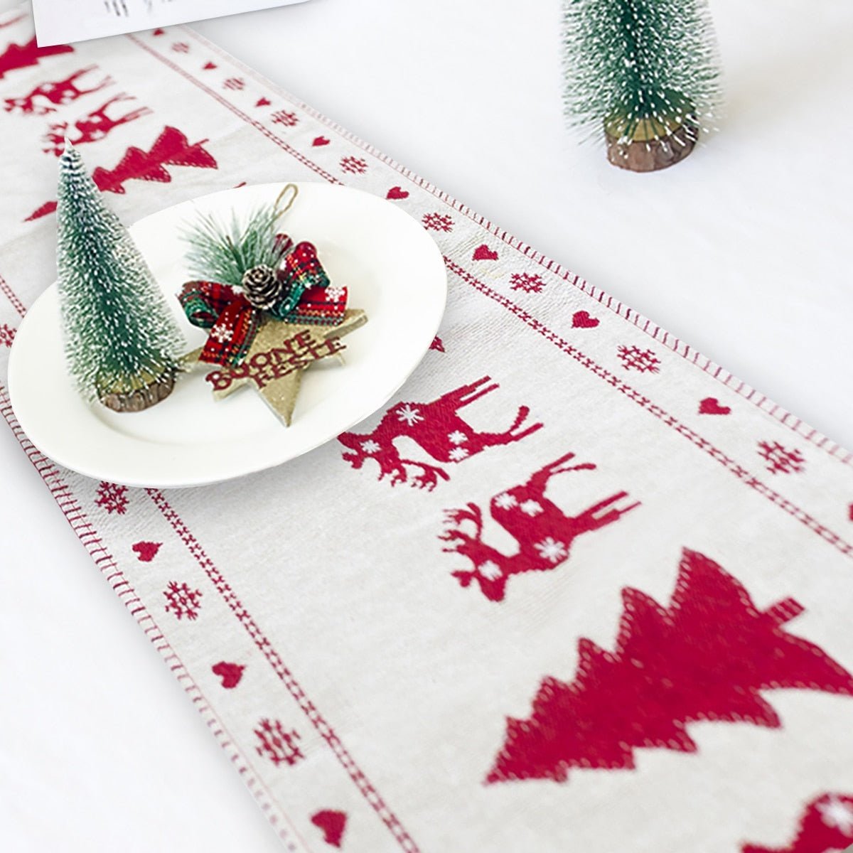 Christmas Elk Snowman Table Runner Merry Christmas Decorations - Table Runners -  Trend Goods