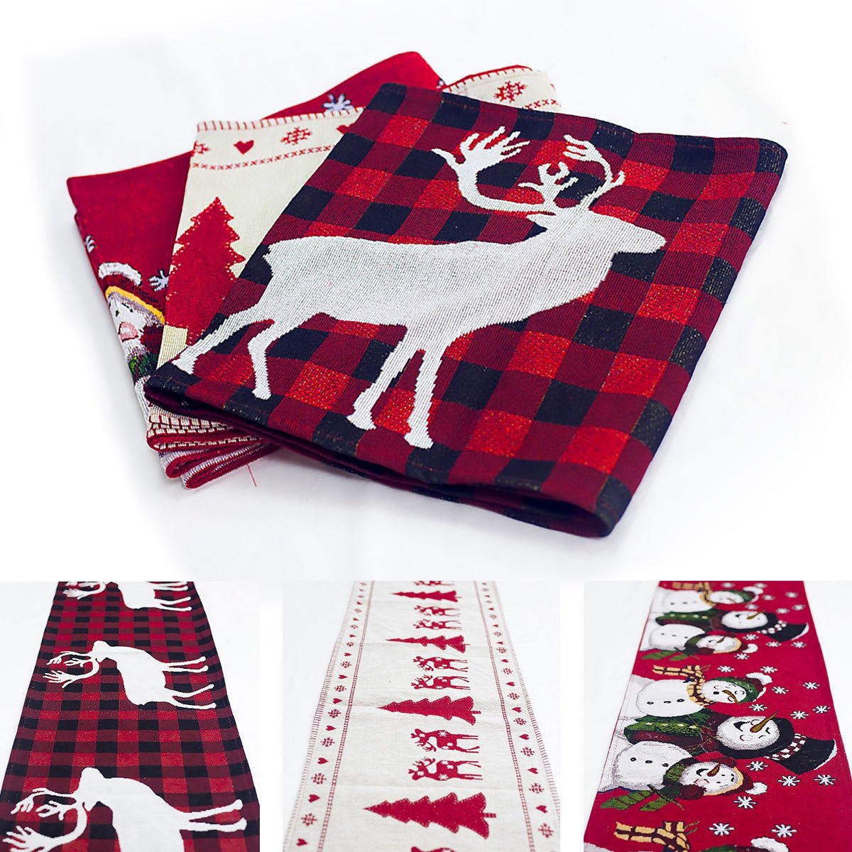 Christmas Elk Snowman Table Runner Merry Christmas Decorations - Table Runners -  Trend Goods