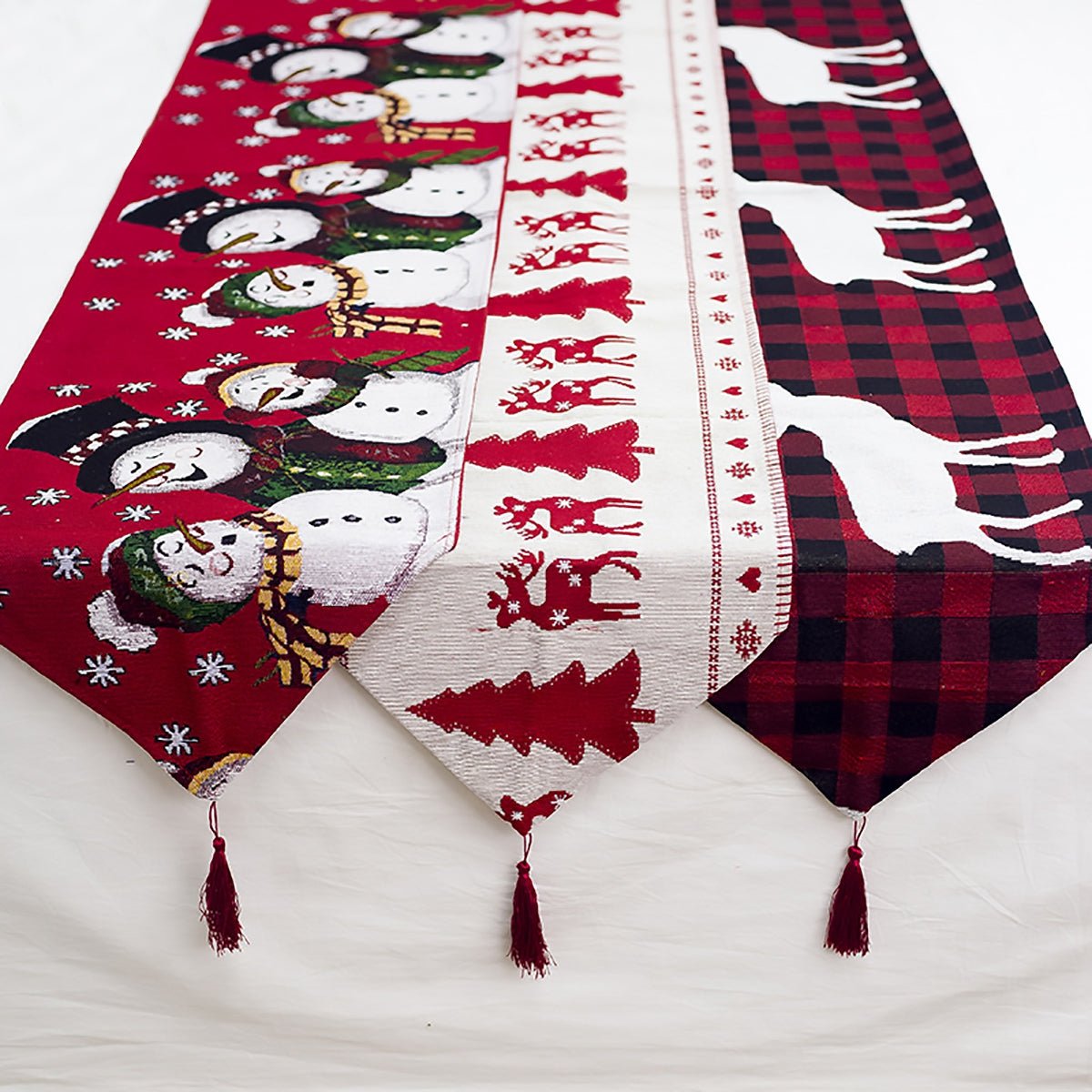 Christmas Elk Snowman Table Runner Merry Christmas Decorations - Table Runners -  Trend Goods