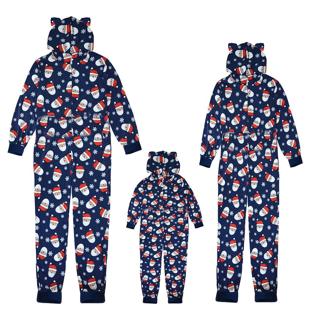 Christmas Family Matching Onesies Sleepwear Jumpsuit Santa Claus Long Sleeve Hooded - Pajamas -  Trend Goods