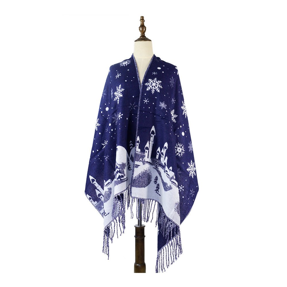 Christmas fawn Castle jacquard Shawl - Shawls -  Trend Goods