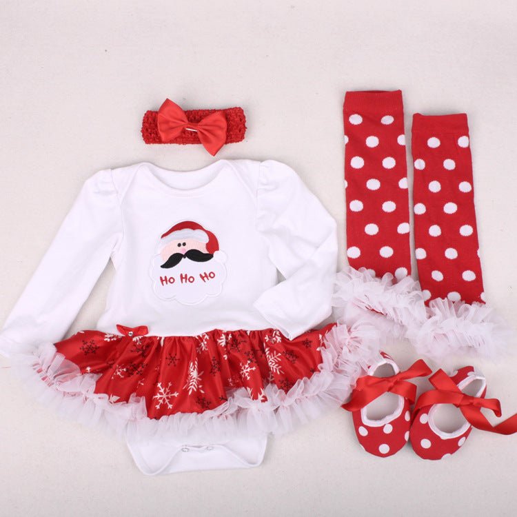 Christmas Newborn Baby Shoes Wearing Long Sleeve Dress - Baby Clothing -  Trend Goods