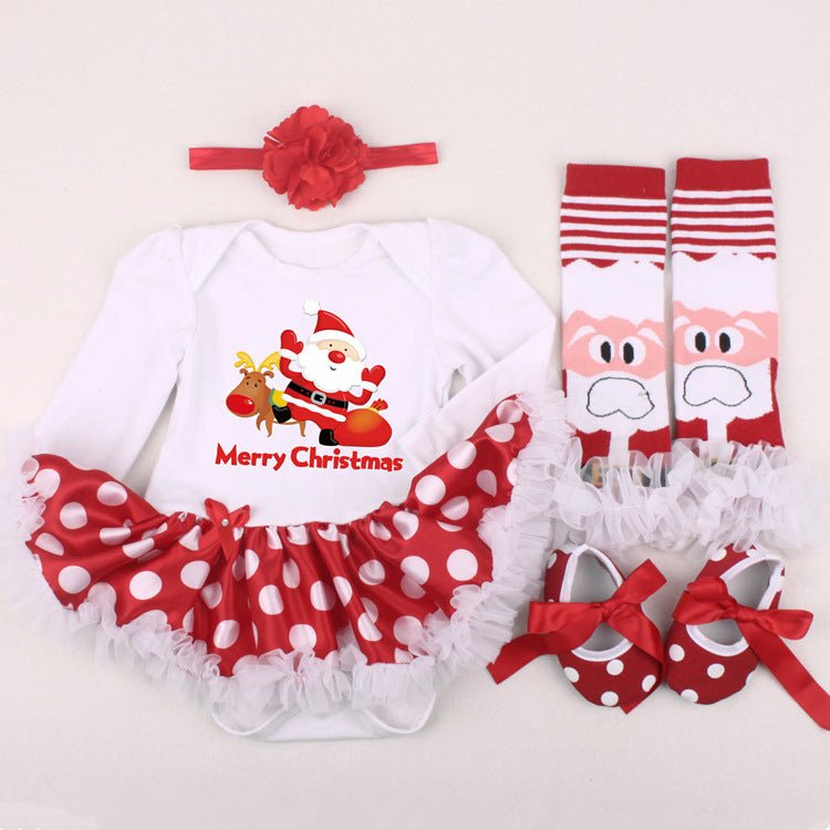 Christmas Newborn Baby Shoes Wearing Long Sleeve Dress - Baby Clothing -  Trend Goods