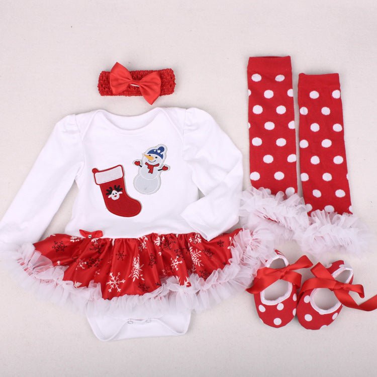 Christmas Newborn Baby Shoes Wearing Long Sleeve Dress - Baby Clothing -  Trend Goods