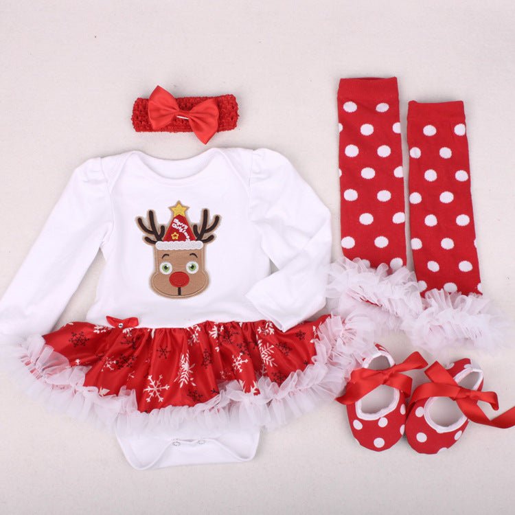 Christmas Newborn Baby Shoes Wearing Long Sleeve Dress - Baby Clothing -  Trend Goods