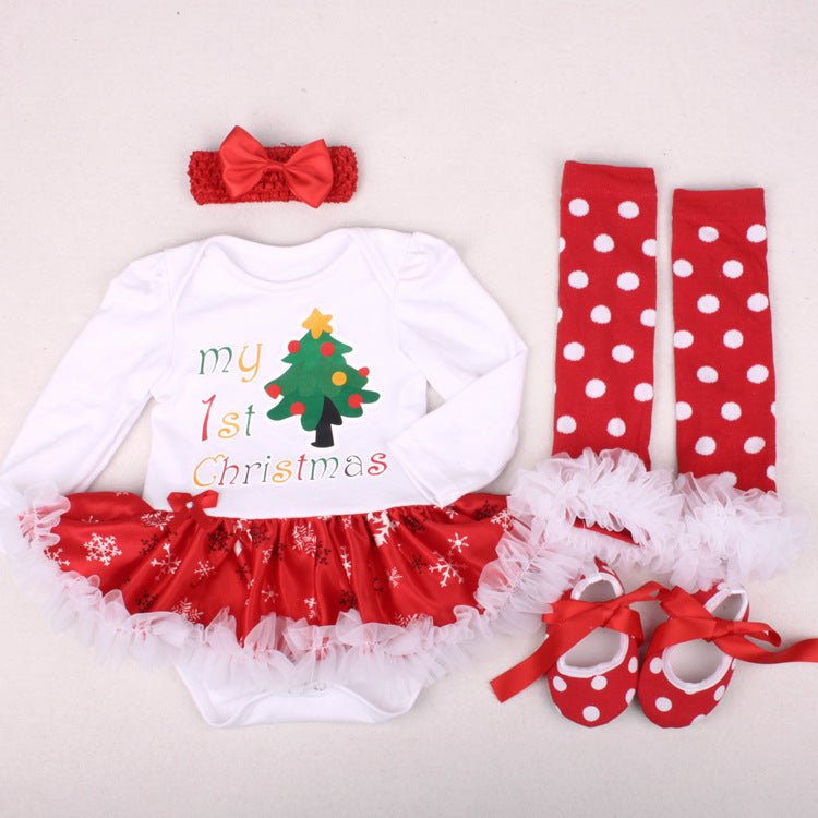 Christmas Newborn Baby Shoes Wearing Long Sleeve Dress - Baby Clothing -  Trend Goods