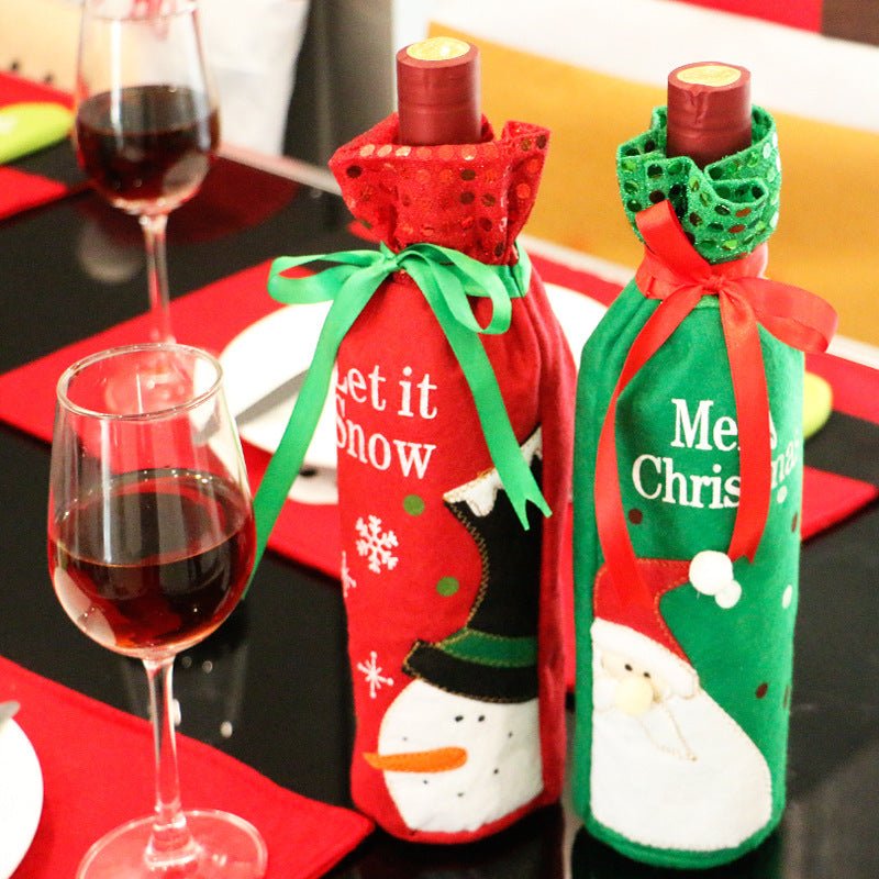 Christmas Ornament wine bottle set Christmas decorations red wine gift bag - Bottle Covers -  Trend Goods