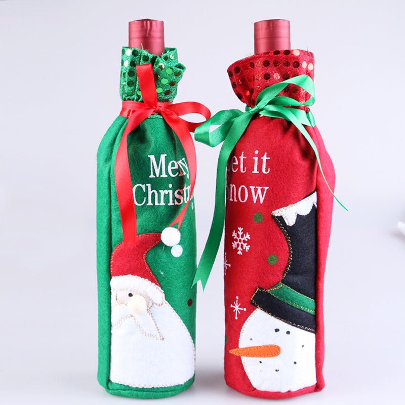 Christmas Ornament wine bottle set Christmas decorations red wine gift bag - Bottle Covers -  Trend Goods
