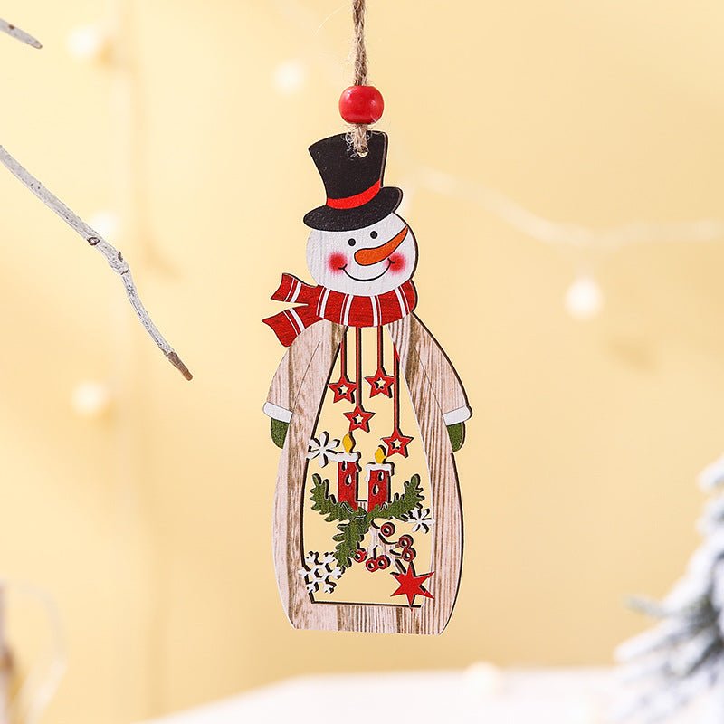 Christmas Supplies Wooden Hollow Long Pendant - Ornaments -  Trend Goods