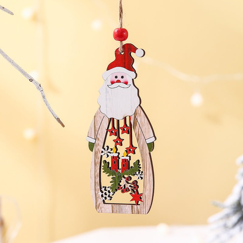 Christmas Supplies Wooden Hollow Long Pendant - Ornaments -  Trend Goods