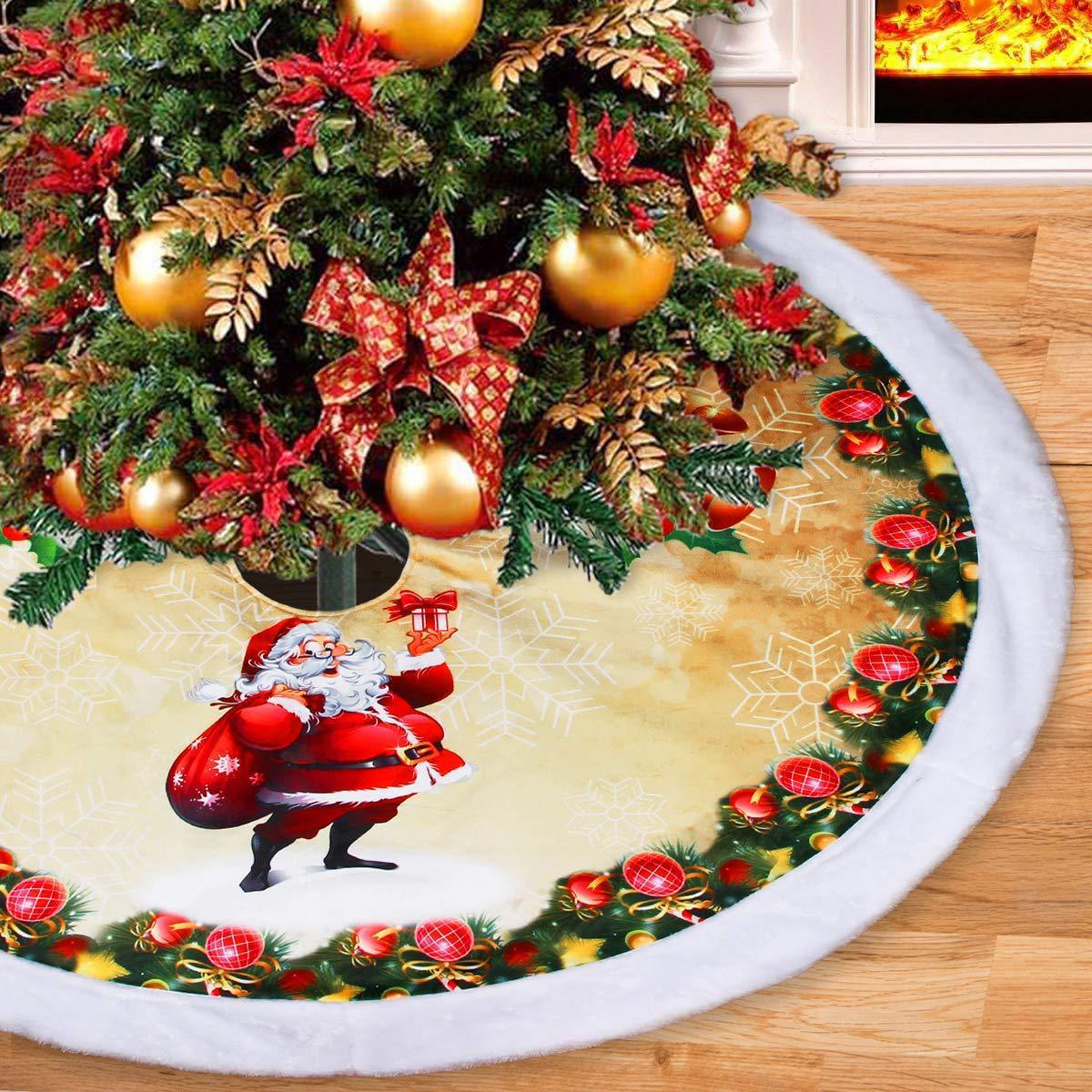 Christmas Tree Bottom Decoration Tree Skirt 98cm Flannel Old Man Tree - Home Decor -  Trend Goods