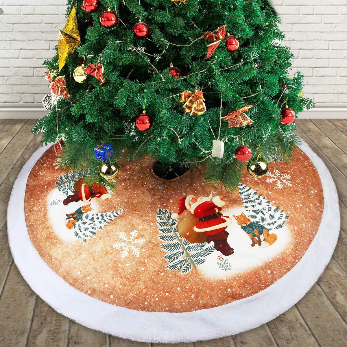 Christmas Tree Bottom Decoration Tree Skirt 98cm Flannel Old Man Tree - Home Decor -  Trend Goods