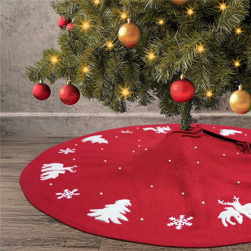 Christmas Tree Skirt Knitted Floor Mat Decoration Home Decoration - Holiday Decorations -  Trend Goods