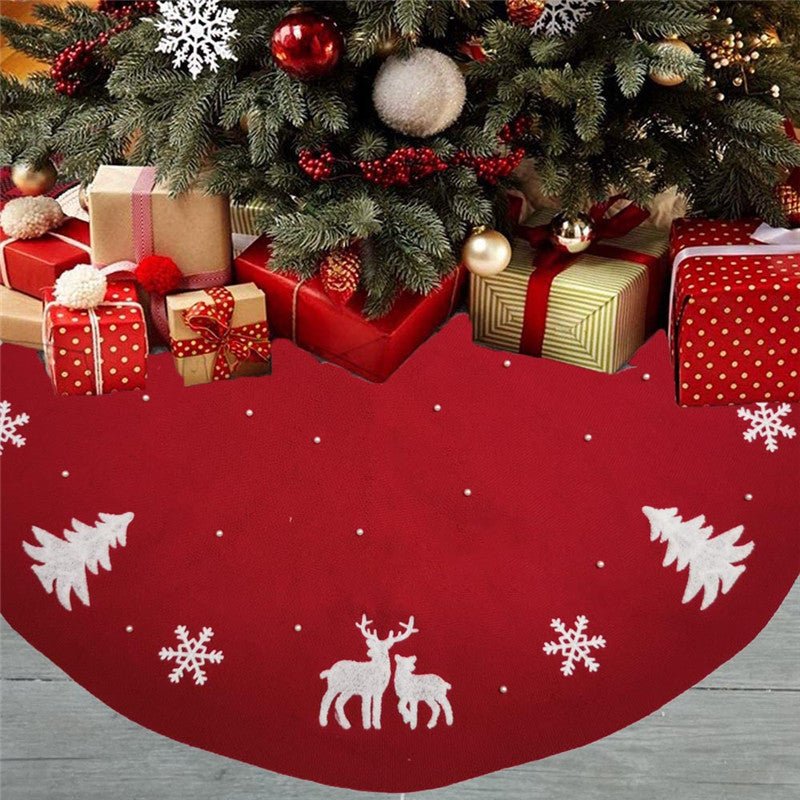 Christmas Tree Skirt Knitted Floor Mat Decoration Home Decoration - Holiday Decorations -  Trend Goods