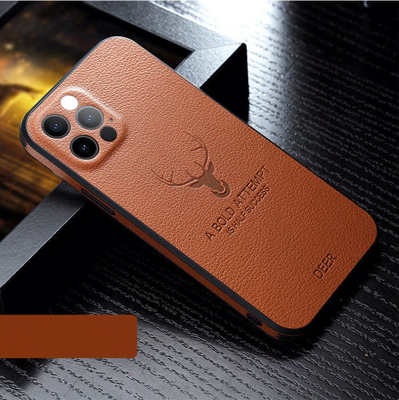 Compatible with Apple , Leather-Grain Anti-Drop Full-Cover Lens Protective Cover - Phone Cases -  Trend Goods