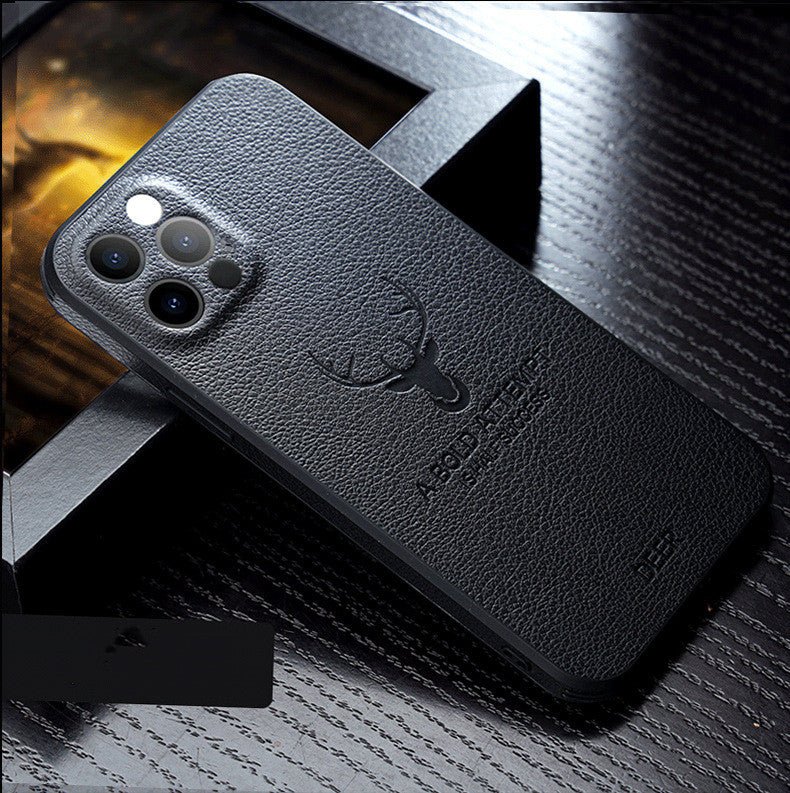 Compatible with Apple , Leather-Grain Anti-Drop Full-Cover Lens Protective Cover - Phone Cases -  Trend Goods