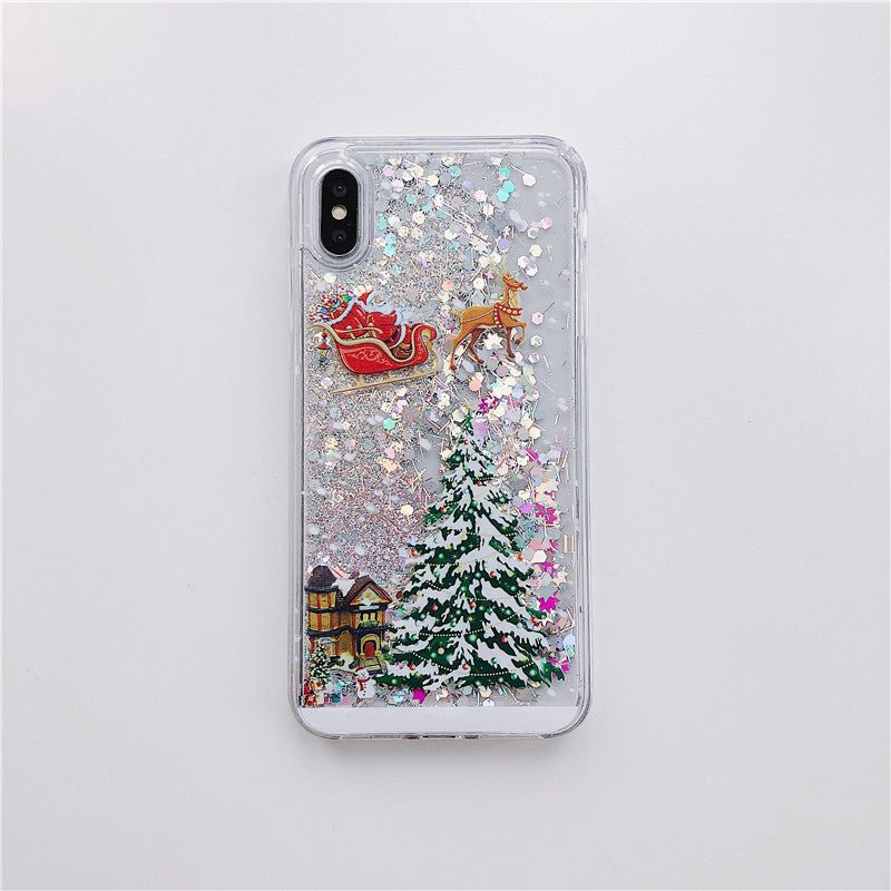 Compatible With iphone models Santa Claus Christmas Tree Quicksand Shell - Phone Cases -  Trend Goods