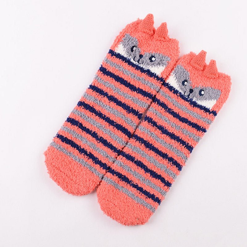 Coral Fleece Christmas Cartoon Terry Socks - Socks -  Trend Goods