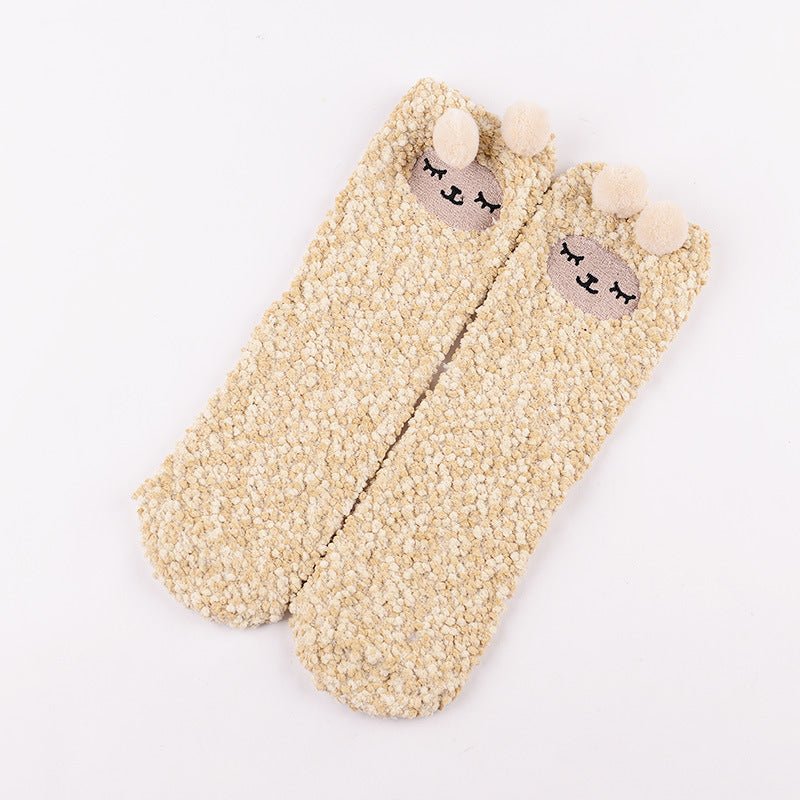 Coral Fleece Christmas Cartoon Terry Socks - Socks -  Trend Goods