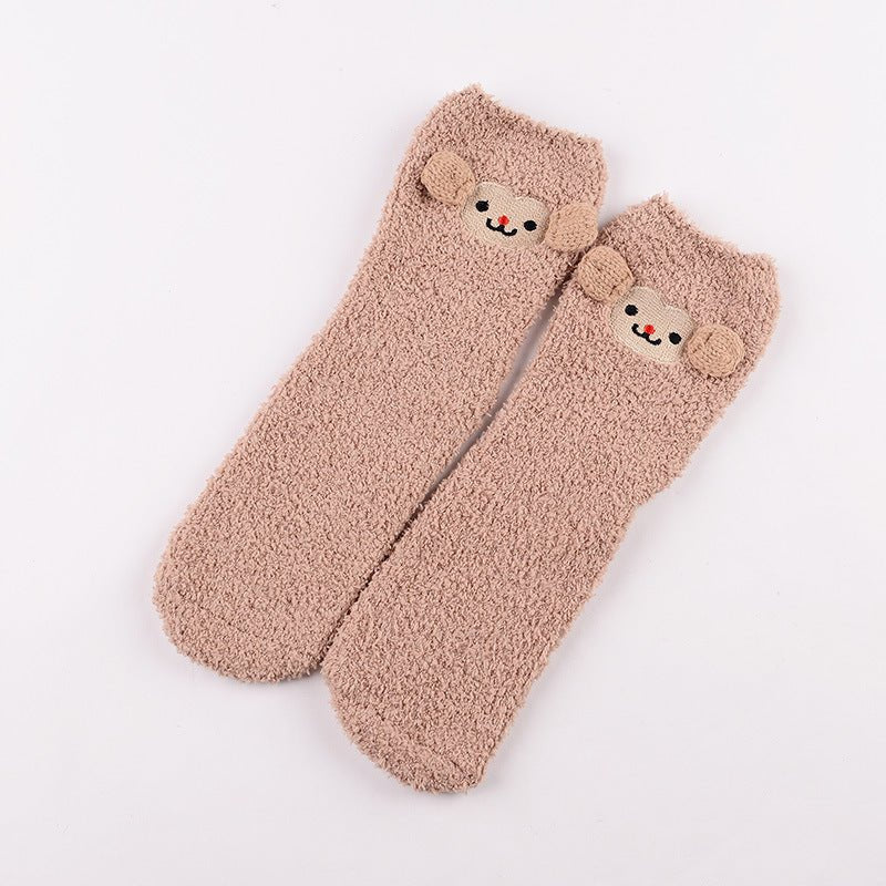 Coral Fleece Christmas Cartoon Terry Socks - Socks -  Trend Goods