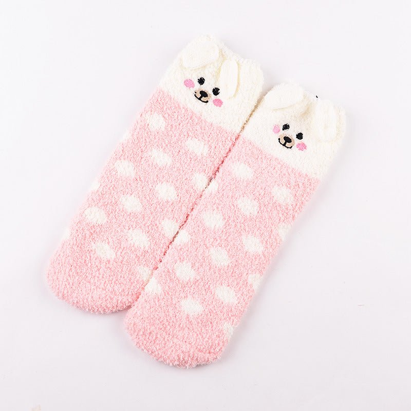 Coral Fleece Christmas Cartoon Terry Socks - Socks -  Trend Goods