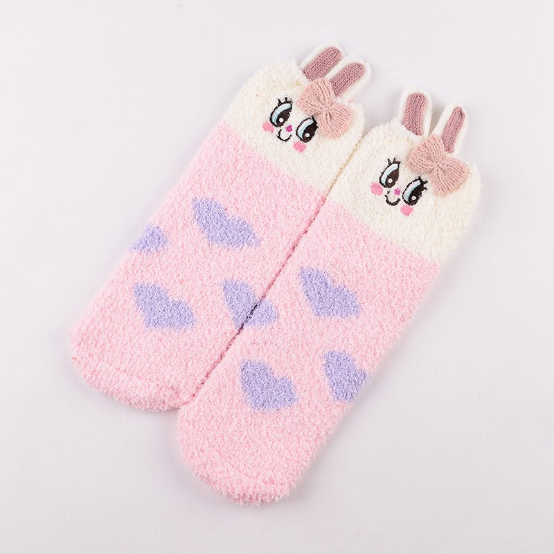 Coral Fleece Christmas Cartoon Terry Socks - Socks -  Trend Goods