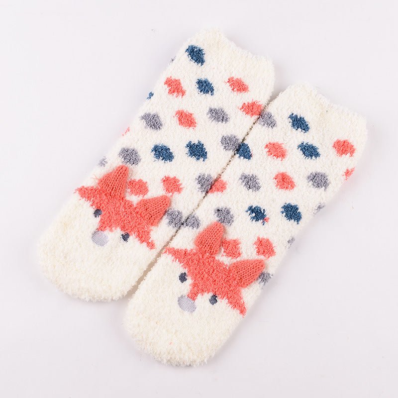 Coral Fleece Christmas Cartoon Terry Socks - Socks -  Trend Goods