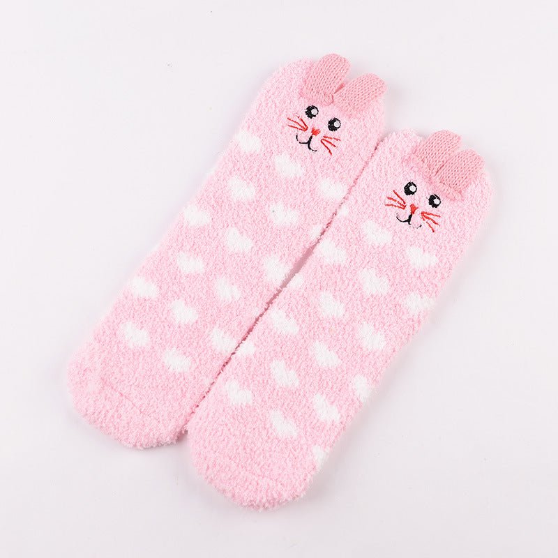 Coral Fleece Christmas Cartoon Terry Socks - Socks -  Trend Goods