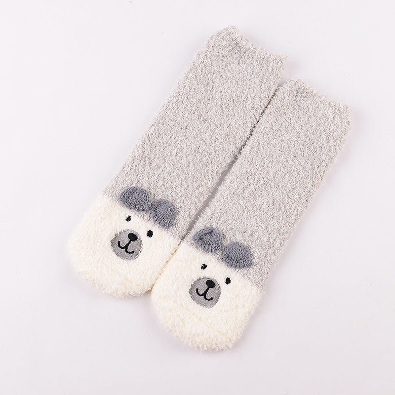 Coral Fleece Christmas Cartoon Terry Socks - Socks -  Trend Goods