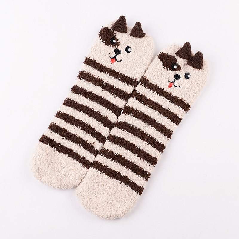 Coral Fleece Christmas Cartoon Terry Socks - Socks -  Trend Goods