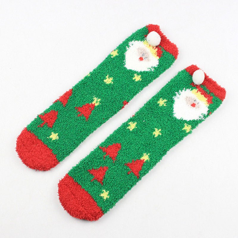 Coral Fleece Christmas Cartoon Terry Socks - Socks -  Trend Goods