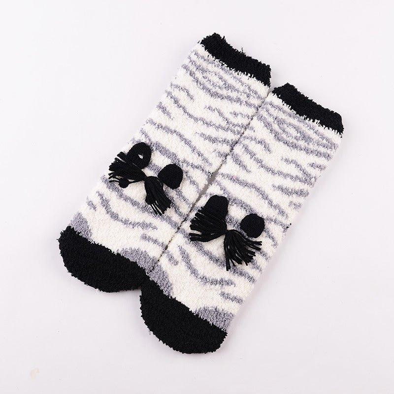 Coral Fleece Christmas Cartoon Terry Socks - Socks -  Trend Goods