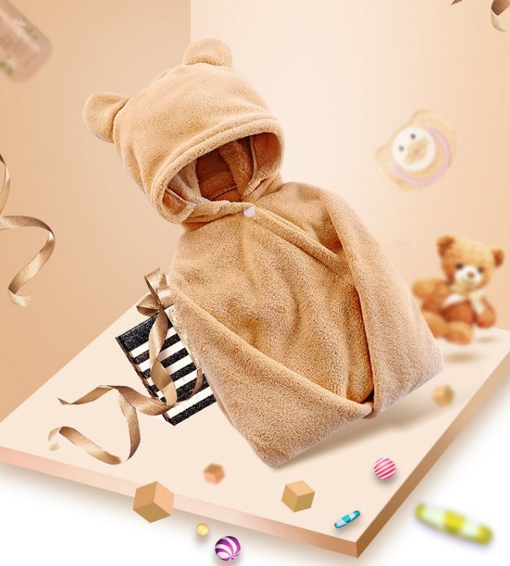 Cotton baby care hooded bath towel - Baby Bathing -  Trend Goods