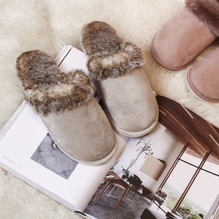 Couple Wool Slippers Men And Women Nonslip Rubber Soled - Slippers -  Trend Goods