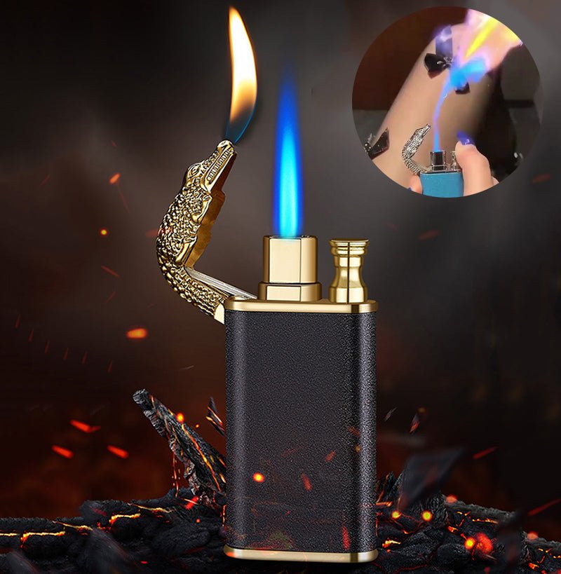 Creative Blue Flame Lighter Double Fire Metal Windproof Lighter - Lighters -  Trend Goods