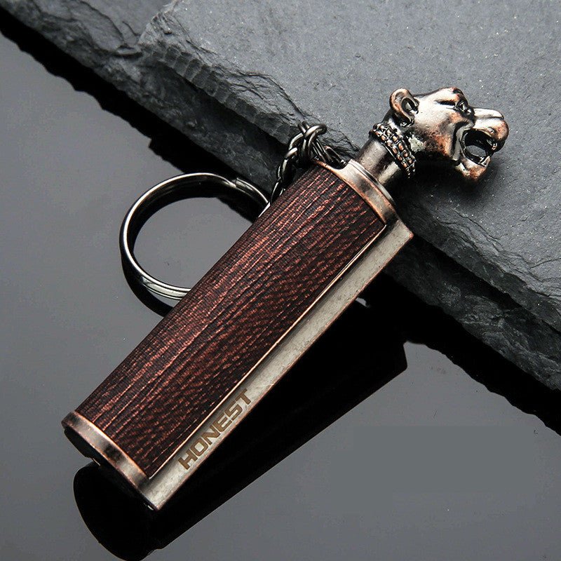 Creative Metal Keychain Lighter Wild Fire Ten Thousand Times Use Kerosene Lighters - Keychains -  Trend Goods