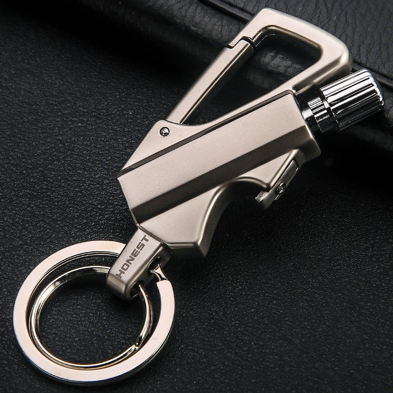 Creative Metal Keychain Lighter Wild Fire Ten Thousand Times Use Kerosene Lighters - Keychains -  Trend Goods