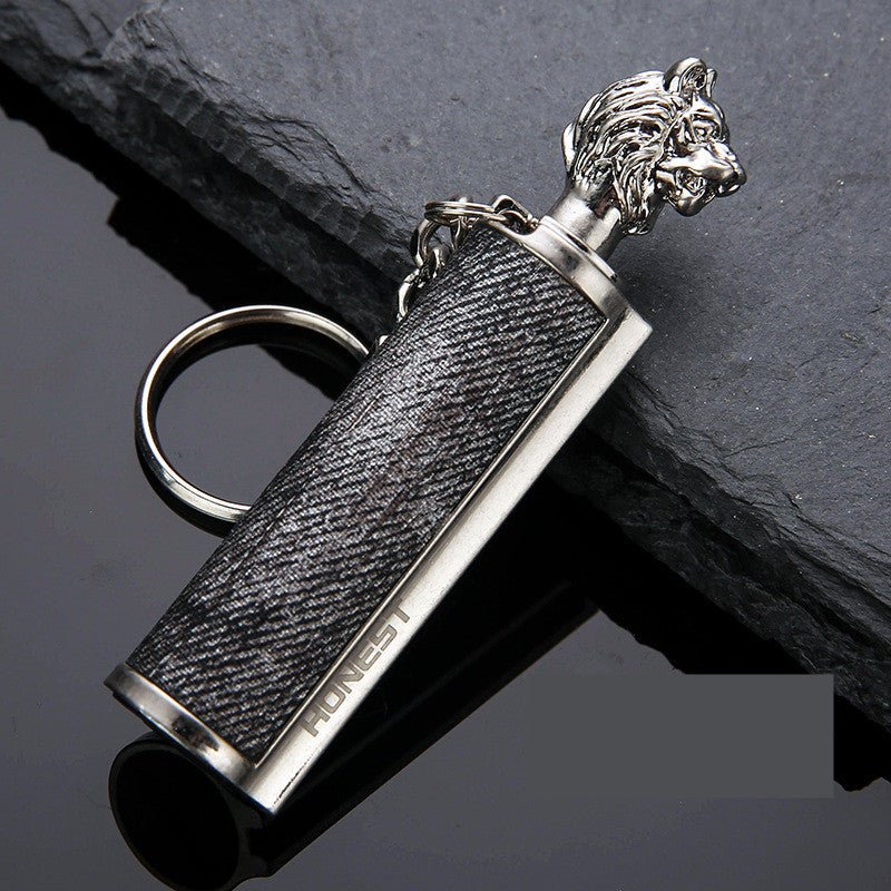 Creative Metal Keychain Lighter Wild Fire Ten Thousand Times Use Kerosene Lighters - Keychains -  Trend Goods