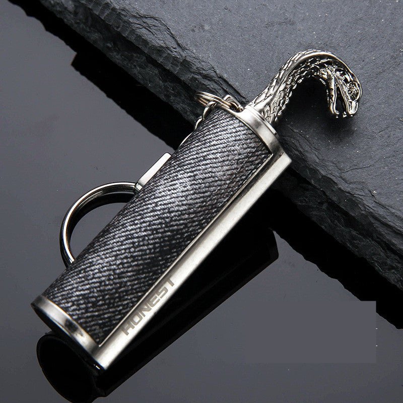 Creative Metal Keychain Lighter Wild Fire Ten Thousand Times Use Kerosene Lighters - Keychains -  Trend Goods