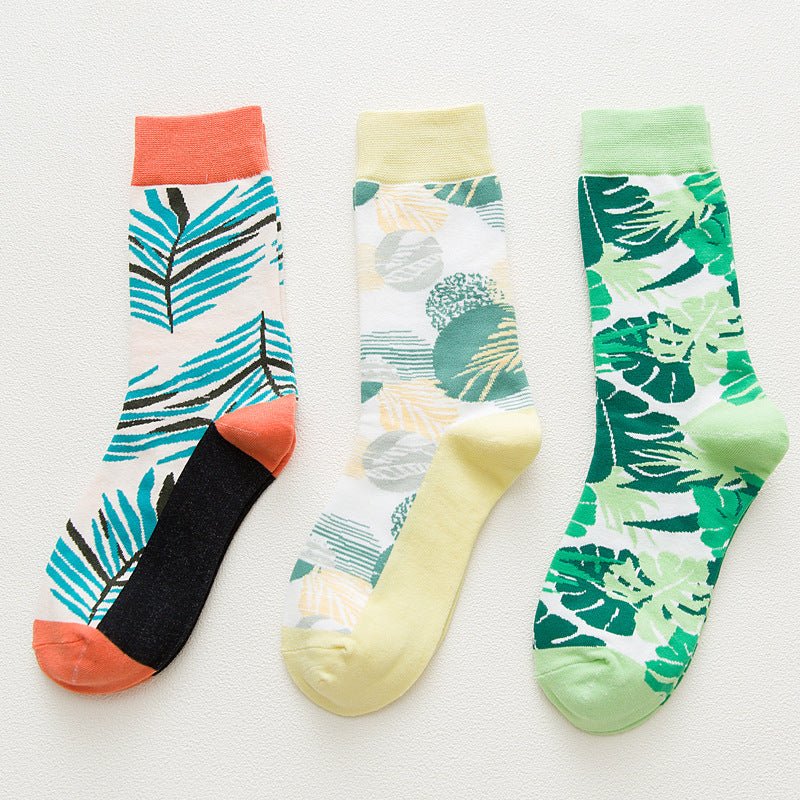 Current tube socks, plant flowers, men's and women's socks - Socks -  Trend Goods