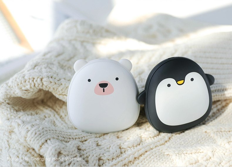Cute Cartoon Penguin Polar Bear Electric Hand Warmers USB Rechargeable Double-Side Heating Pocket Power Bank - USB Hand Heaters -  Trend Goods