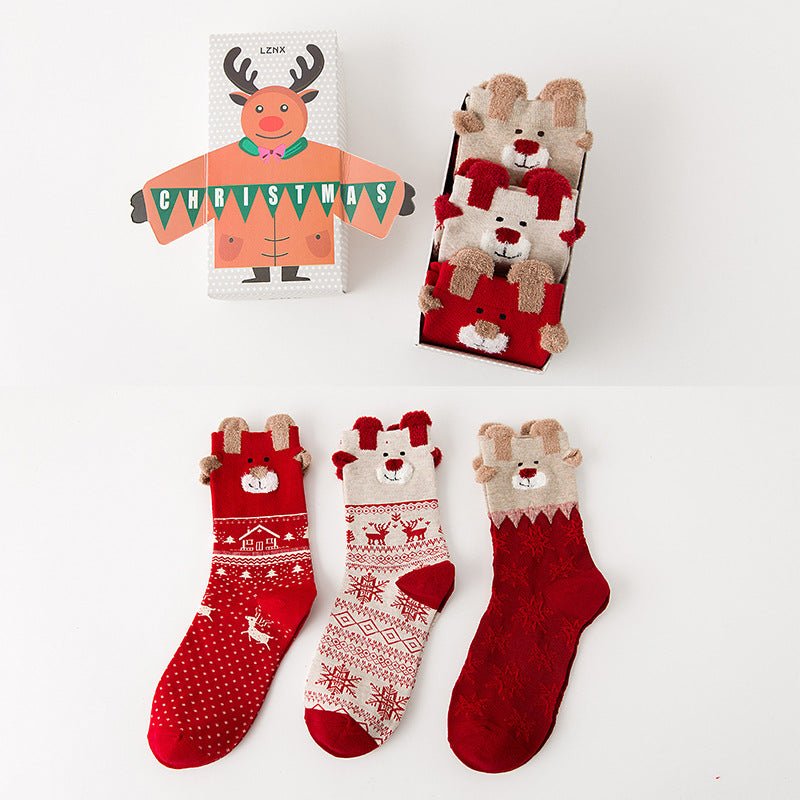 Cute Coral Fleece Christmas Socks Thickened Warm Home Floor Socks - Socks -  Trend Goods