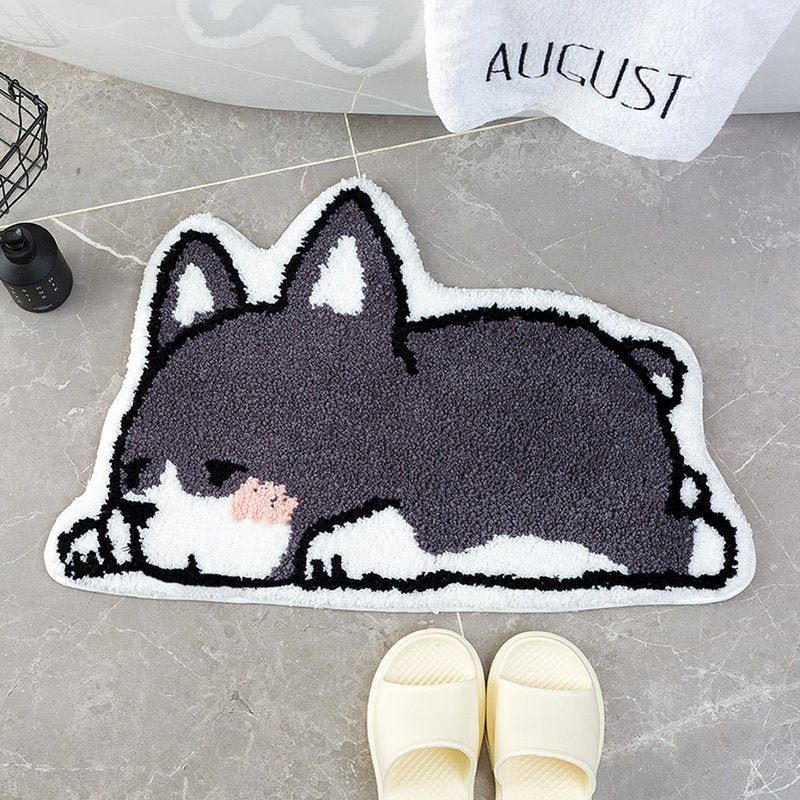 Cute Shiba Inu Mat And Floor Mat Into The Bathroom Door Absorbent Floor Mat - Floor Mats -  Trend Goods