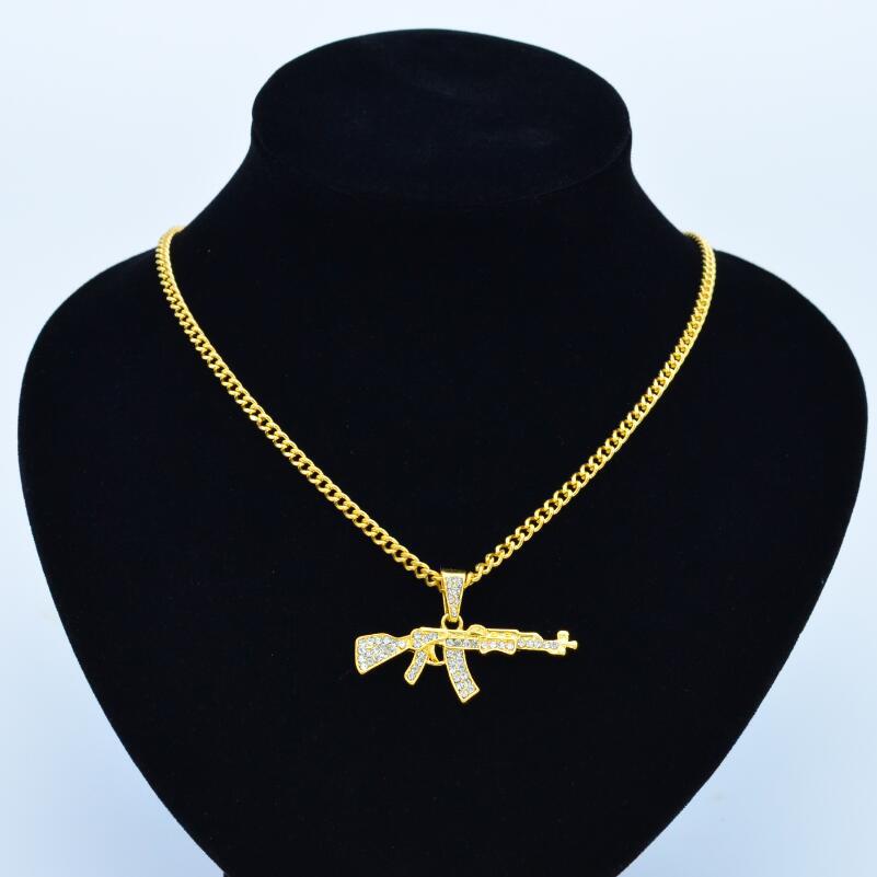 Rhinestone Army Style Male Pendant Necklace - Necklaces -  Trend Goods