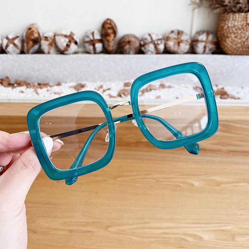 Net Red Square Frame Color Blue Glasses - Sunglasses -  Trend Goods