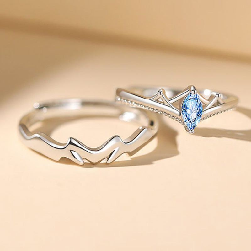 Fashion Blue Diamond Crown Ring - Rings -  Trend Goods