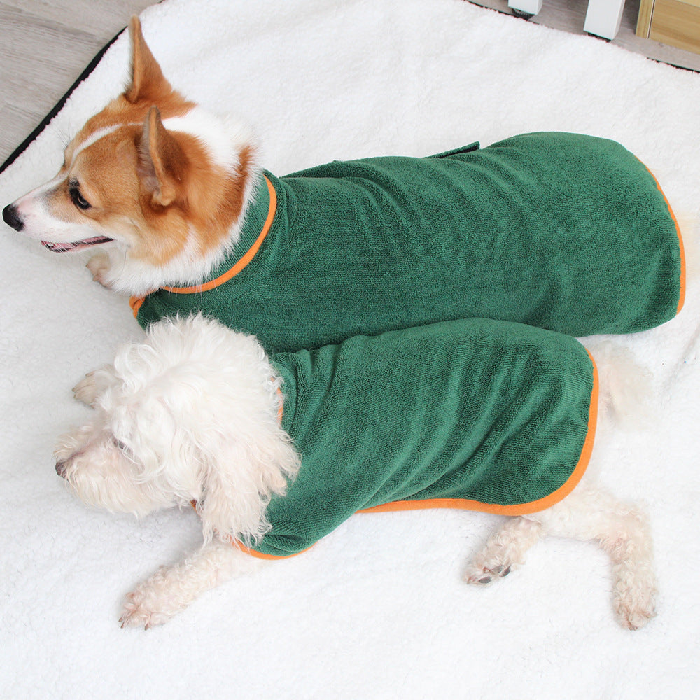 Microfiber Absorbent Pet Bathrobe With Waist-wrapped - Pet Towels -  Trend Goods
