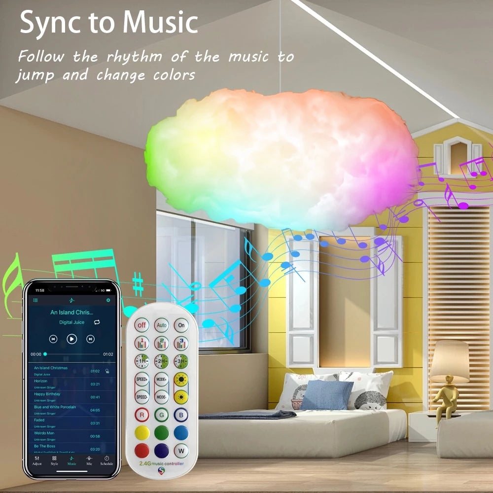 USB Cloud Light APP Control Music Synchronization 3D RGBIC Ambient Light Simulation Clouds - Ambient Lights -  Trend Goods
